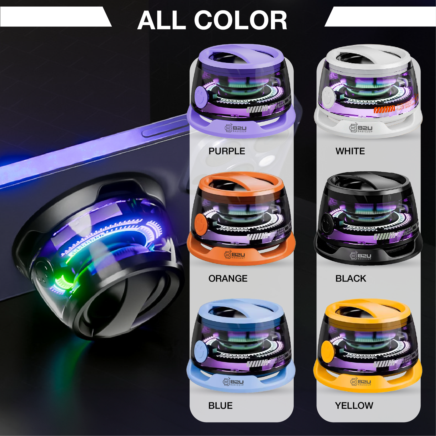 B2U® SonicBright™ RGB Magnetic Speaker B2U003