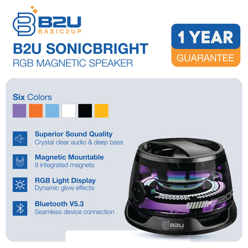 B2U® SonicBright RGB Magnetic Speaker B2U003