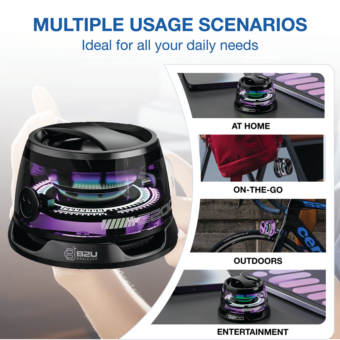 B2U® SonicBright RGB Magnetic Speaker B2U003
