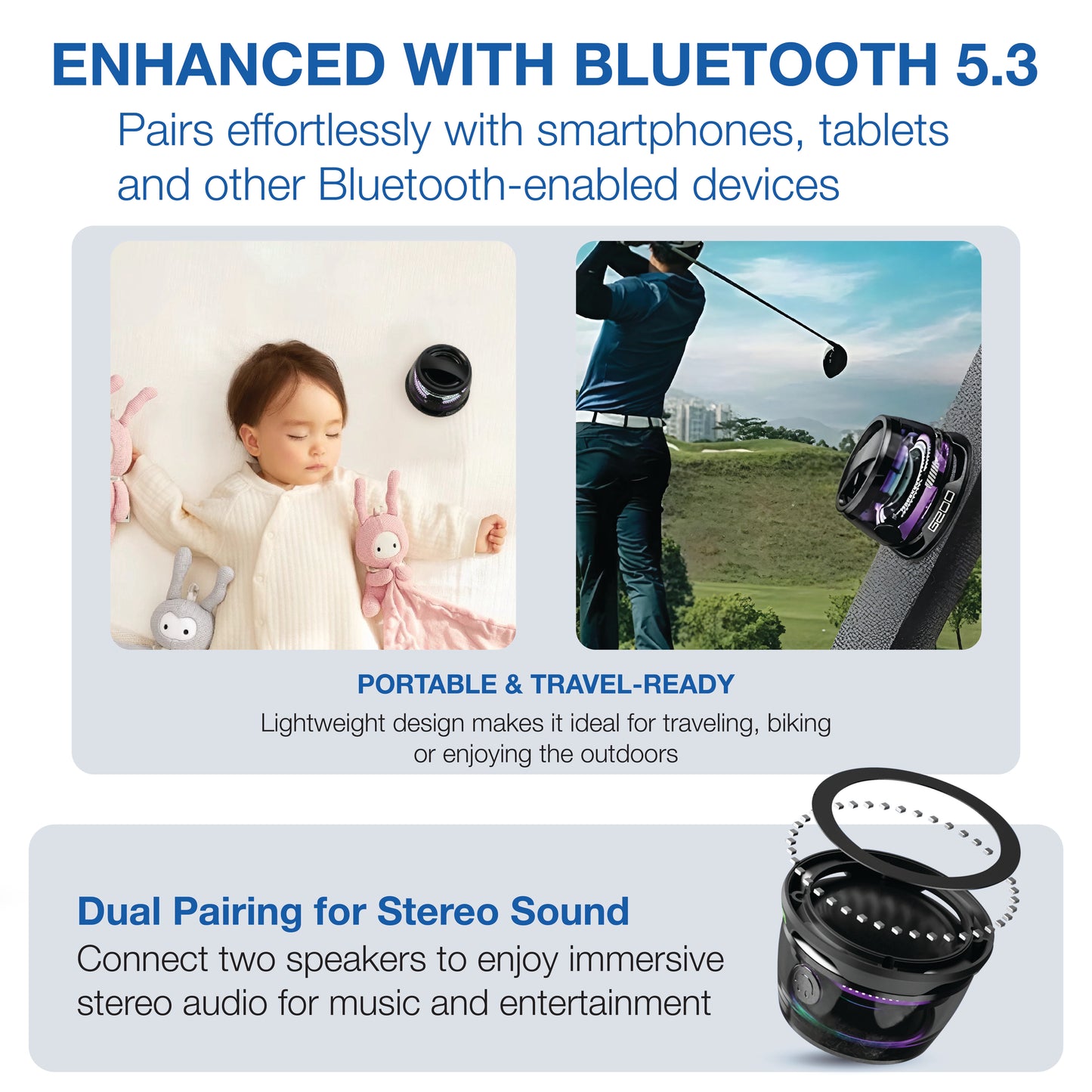 B2U® SonicBright RGB Magnetic Speaker B2U003